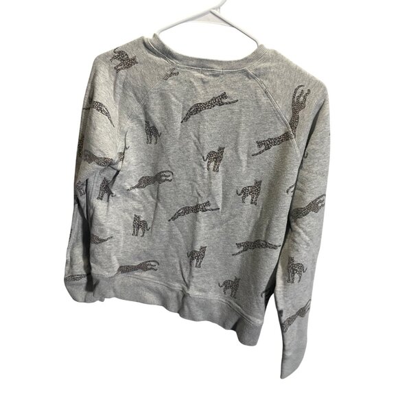 Rails XS Gray Leopard Print Sweatshirt Cotton Blend Casual - Picture 4 of 4